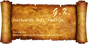 Gerhardt Kálmán névjegykártya